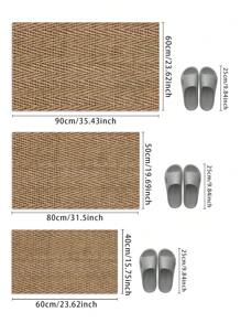 1pc Raw Linen Textured Visual Effect, Lightweight Anti-Slip Doormat, Bathroom Mat, Indoor Entryway Rug, Bathroom Bedroom Mat, Outdoor Carpet, Dirt-Resistant Easy Care, Machine Washable & Ironing, Home Decor Gift