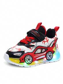 MGO Kidss MGO Kids 2025秋季新款儿童汽车卡通LED发光运动鞋男童女童夜光跑步鞋薄款透气运动鞋1-3-6岁