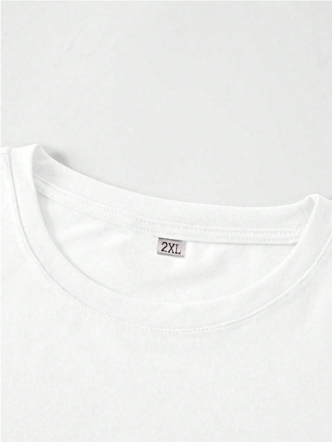 طقم كاجوال مكون من بلوزة كم قصير مطبوع بطباعة إنجل...