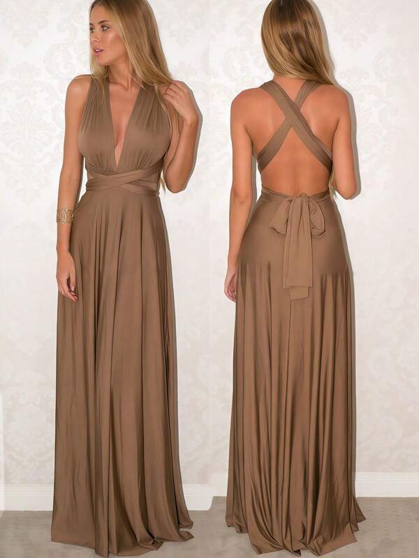 Convertible Multi-Way Rope Crisscross Backless Sexy Minimalist Dress