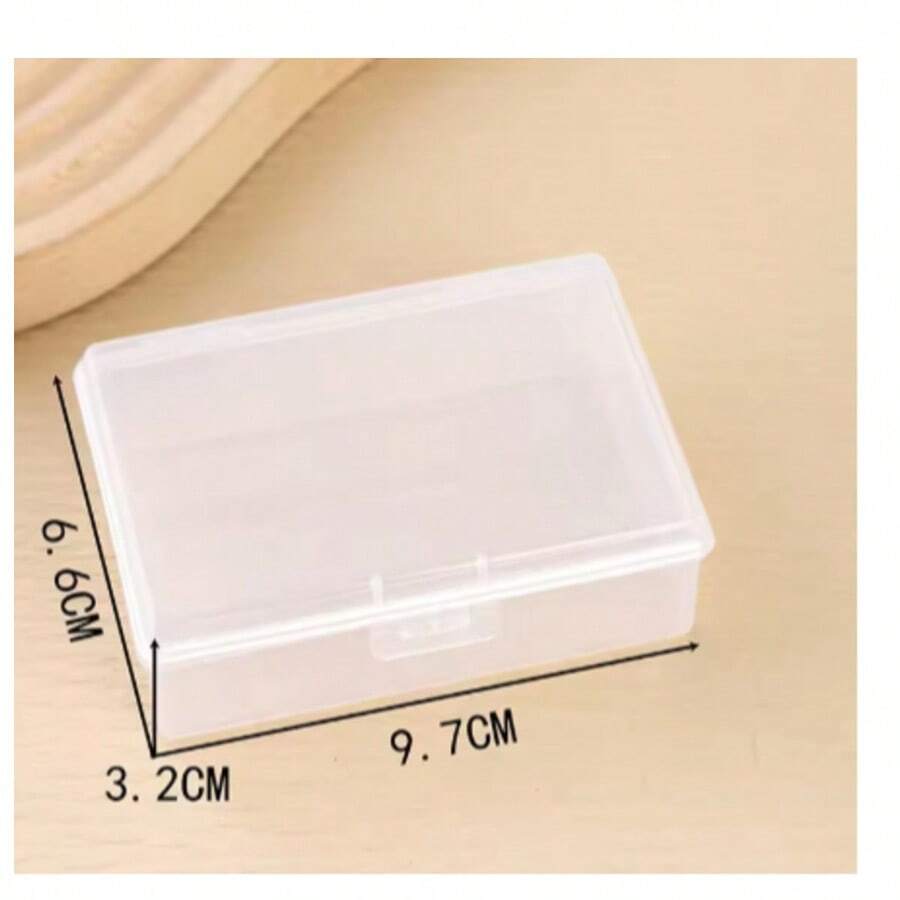 Clear 1Pcs PP Storage Box Mini Transparent Plastic Case Container Rectangular Box Packaging Box For Jewellry Beads Small Items - 白色 - 查看 1