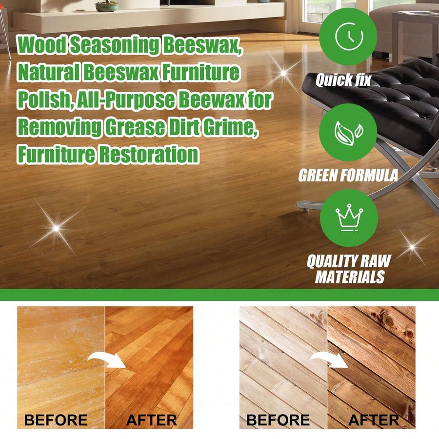 Wooden Floor Scratch Repair Wax Prevent Mold Anti-Odor Moisture Cracking Solid Wood Furniture Waxing Polishing Maintenance Resist Scratch Beeswax 100ml - 綠色 - 查看 1