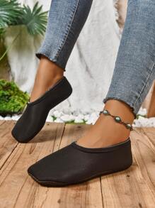RALSWNAY Chinelos Femininos para as 4 Estações, Design Elástico de Slip-On, Adequado para Uso Interno, Sola Macia e Respirável, Ótimo para Praia e Yoga, Lavável em Máquina