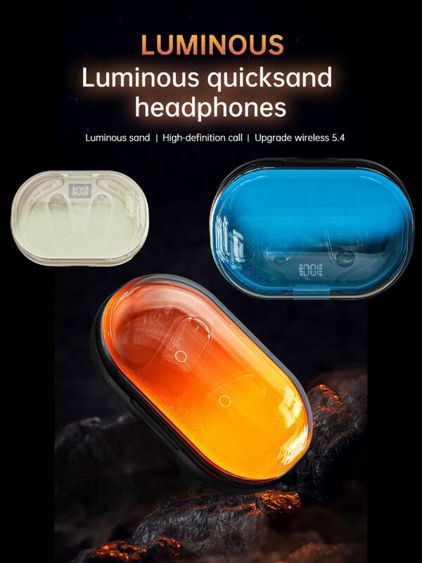 Auriculares XG23PRO: Estilo colgante que se ilumina en la oscuridad, no intrauriculares, estéreo de aire abierto OWS, pantalla LED, estuche de carga de 300mAh