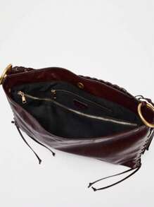 女包2025春季新品大容量金属扣托特包编织手提包女休闲单肩包度假旅行 - 彩色 - 查看 6