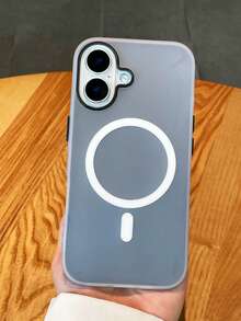 黑色磨砂软壳奢华透明磁性无线充电手机简约纯色节日礼物送给情侣朋友家人自己耐用、防震、时尚的 TPU 材质柔软磨砂 TPU 保护手机壳适用于 16 Pro Max/15/14 Plus/13/12/11