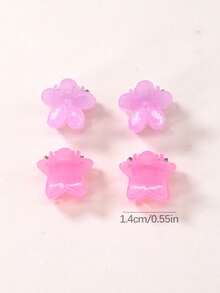 80 件/套女孩多色星星、皇冠、花朵、兔耳各种小公主发夹、刘海发夹、假发日常使用发饰优雅爪夹、学校用品、大学 - 彩色 - 查看 7