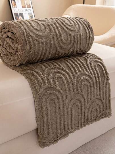 Double-Sided Taffeta Flocking Solid Color Bedspread Blanket, Modern Polyester Jacquard Weave Blanket, Machine Washable, Suitable For Bedroom, Sofa, Living Room, Napping, Gift,Fall Decor,Autumn Decor,Room Decor