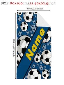 可定制印有足球名字的超大沙滩巾，不易褪色，吸水性强。适合旅行、泳池、潜水、冲浪、瑜伽等活动。海滩必备时尚单品，旅行必备。 - 彩色 - 查看 13