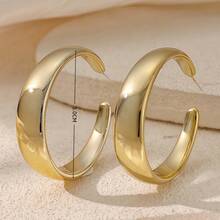 1 Pair New Acrylic Resin CCB Vacuum Plated Golden Earring Set - Oversized C-type Pair - View 2