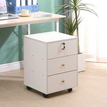 Small Mobile File Cabinet, Home Office Under Desk Drawers, File Storage Unit, Office Pedestal, Under Desk Unit, Small Bedside Drawers Cabinet On Casters - White - View 1