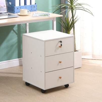 Small Mobile File Cabinet, Home Office Under Desk Drawers, File Storage Unit, Office Pedestal, Under Desk Unit, Small Bedside Drawers Cabinet On Casters