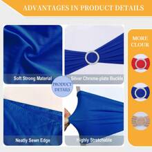 10/50/100pcs Elastic Chair Belts, Bow Elastic Chair Belts, Buckle Free Belts For Wedding Decoration, Banquet Decoration