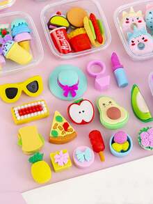 4/5pcs Random Cute Bento Box, Dessert, Makeup Remover, Stationery Set Combination, Back To School Season