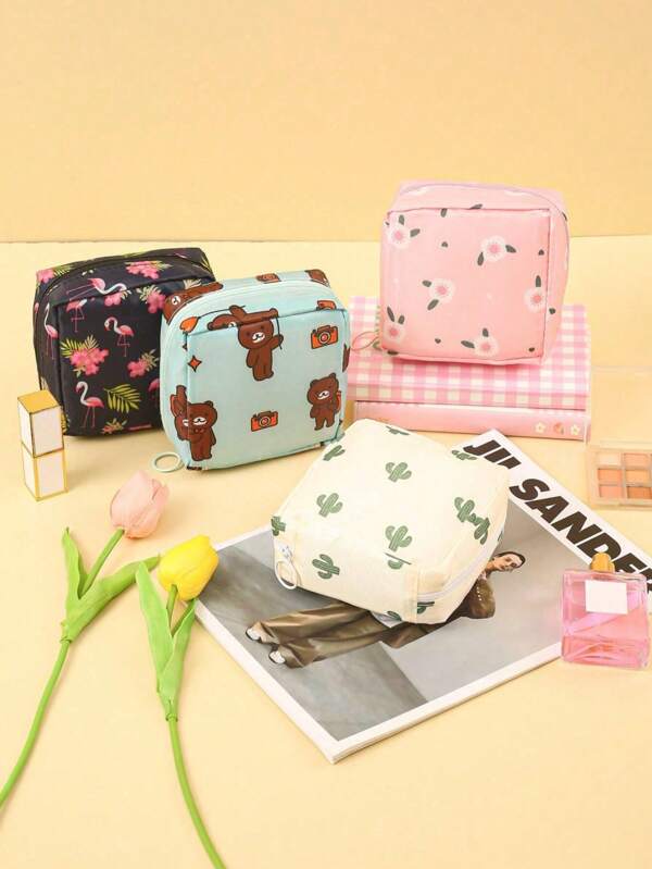 1 pièce Sac de rangement portable pour serviettes hygiéniques, sac en tissu Oxford à fermeture éclair pour tampons, sac de rangement multifonction élégant et pratique pour les voyages - parfait pour les articles de toilette, les serviettes hygiéniques, le sac à rouge à lèvres, le porte-monnaie, le sac de rangement portable, le sac de toilette pour les filles, les femmes et les adolescentes, fournitures scolaires et de bureau, cadeau de Noël, ambiance bohème