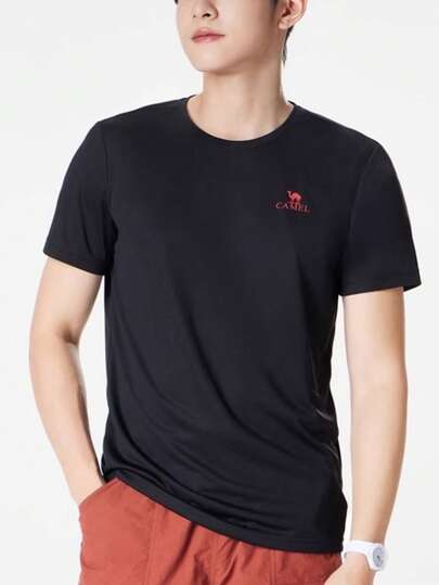 CAMEL CROWN 男士速干透气圆领户外短袖T恤，夏季