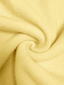 Women's Daily Casual Solid Color Drop Shoulder Loose V-Neck Long Sleeved Pullover Sweaters Tunic Fit Soft Slouchy Ribbed Jumper Elegant Sweater, Fall Winter - Yellow - View 11
