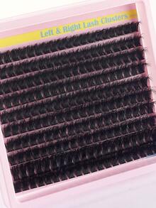 200 piezas Extensiones de pestañas individuales en racimos 5D esponjosas y gruesas, 10-18 mm, rizo D, racimos de pestañas 100D/80D, extensiones de pestañas individuales desmechadas - D - Ver 3