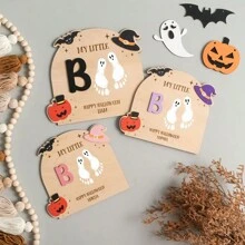 1 szt. spersonalizowanych drewnianych dekoracji na Halloween, nie ma potrzeby, aby cukier sprawiał kłopoty, wesołego Halloween, drewniane dekoracje na biurko, ekspozycja na biurko, prezenty dla dzieci, pamiątkowe prezenty na Halloween. Nasz mały diabełek, wesołego Halloween, kukiełka na biurko z dynią, nietoperzem i wzorami kapelusza, prezent dla dzieci, ekspozycja na biurko, pamiątkowy prezent na Halloween.