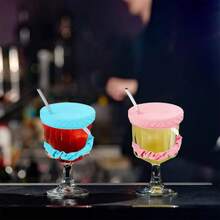 1/3/5/8pcs Nightclub Anti-Drugging Cup Lids, Bar Anti-Spiking Scrunchie Cup Covers, Nightclub Anti-Drugging Devices, Cute Sealed Coffee Cup Lids, Suitable For Bars, Clubs - Multicolor - View 6