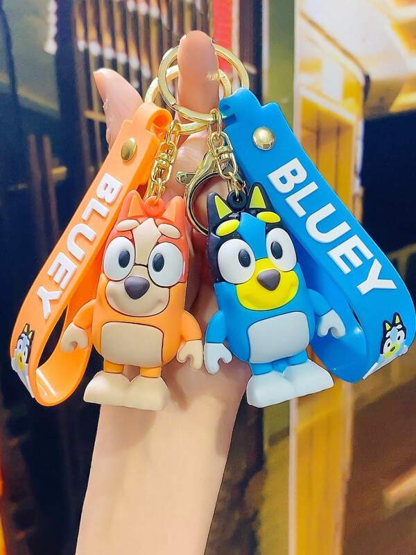 Bluey Blueys Familie und Freunde Kawaii Schlüsselanhänger Bluey Bingo Hund süße Coco Rusty Muffin Tasche Rucksack Schlüsselanhänger Anhänger Sammlung Dekorative Schlüsselanhänger Party Bevorzugungen Geschenke Schlüsselanhänger Handgelenktasche Zubehör Schlüsselbänder mit ID-Halter Auto Zubehör Taschenbänder