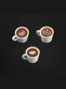 2pcs/5pcs Mini Latte Art 3D Resin Beverage Cups, Dollhouse DIY Bakery Shop Coffee Shop Decor Accessories, Home Desktop Display