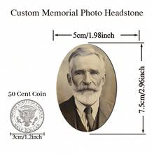 Custom 2D Acrylic Photo Memorial Grave Marker - Waterproof Outdoor Cemetery Decoration For Loved Ones & Pets, Oval Shape With Laser-Cut Design, Perfect For Mother'S & Father'S Day Gifts - Multicolor - View 6