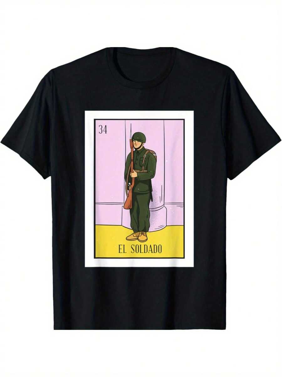 Camiseta de la Lotería Mexicana El Soldado, Regalo de la Lotería El Soldado - Multicolor 1 - Ver 1