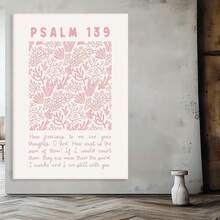 [ 2D,Framed ]Pink Christian Wall Art Bible Verse Canvas Poster Floral Wall Decor Religious Pictures Girls Room Prints Scripture Poster Bundle Bow Artwork  Preppy For Bedroom - Đã đóng khung - Xem 4