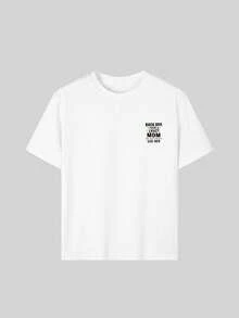 Tween Boy Casual Funny Print Crew Neck Short Sleeve T-Shirt, Summer Top - White - View 6
