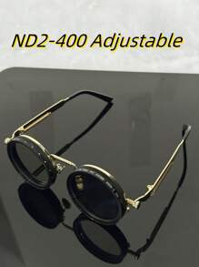 1pc Steampunk Style Retro Adjustable Polarized Lens, Wide Frame >130mm Metal Frame, Black, Suitable For Fashion Glasses, Back To School Season