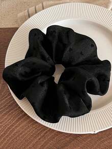 2 件心形和圆点图案缎面发圈，流行独特多功能发饰，发髻夹，马尾辫夹，发圈，发绳，发球 - 彩色 - 查看 6