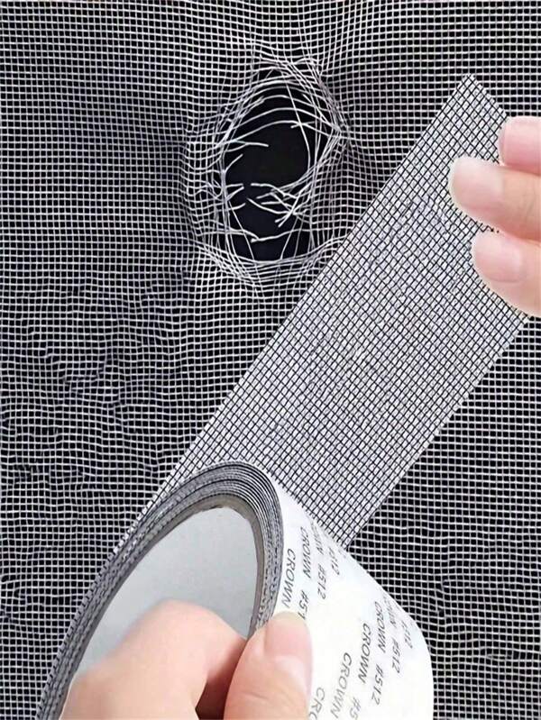 1 Rolle Gitterfenster Reparatur Hilfsmittel, selbstklebende Gitterbandage zum Reparieren von Fensterscreens, entwickelt um kaputte Löcher zu flicken und das Eindringen von Insekten wie Mücken zu verhindern.