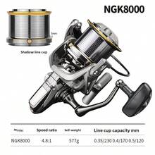 NYAYEO Ultra-Light Spinning Reel, Aluminum Alloy Spool, Stainless Steel Bearing, Spinning Fishing Reel,8000 9000 10000 12000 14000 Models,25KG Powerful Reel, Suitable For Saltwater & Freshwater Fishing - Silver - View 15