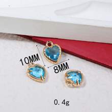 1 pieza/4 piezas/6 piezas Colgante con borde en forma de corazón y circonita, Colgante con dije colorido para pulsera DIY, collar, decoración de joyería