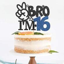 1pc I'm 8 9 10 11 12 13 14 15 16 Cake Topper - Boy 8th 9th 10th 11th 12th 13th 14th 15th 16th Birthday Cake Supplies Big Brother Birthday Party Decoration