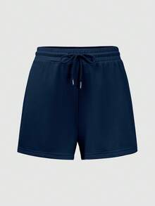 3pcs Solid Color Elastic Waist Sports Shorts - Multicolor - View 3