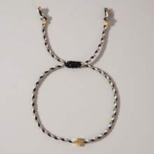 1PC Bohemian Casual Style Multicolor Cord Copper Cross Bracelet | Handmade Stackable Couple/Best Friend Bracelet, Perfect For Gifting | Birthday Presents For Lovers & Friends, Year-Round Wear