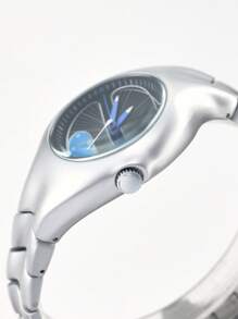 Y2K 男士不对称复古时尚石英表，独特的小众扭曲设计适合日常生活和节日礼物