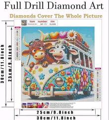 Summer Must-Have,2025 Best SellerLILEIDECO Painting Kits Adults 5D Art Paint With Round Diamonds Full Drill Gem Art Backpack Cow Painting Kit Home Wall Decor Gifts 12x12inch - QCF-173 - 查看 2
