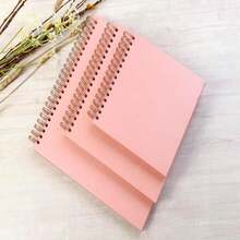 Potricher 7 X 7 Inch DIY Scrapbook Album 40 Pages Hardcover Kraft Paper Scrap Book Photo Albums Memory Book For Wedding And Anniversary Family (Black, 7 Inch) - Pink - View 6