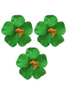 3 件芙蓉花夏威夷派对夏日派对 DIY 装饰人造花草裙舞女孩头饰花（白色）、爪夹、发夹、发夹、发夹、发夹、学校用品 - 彩色 - 查看 11