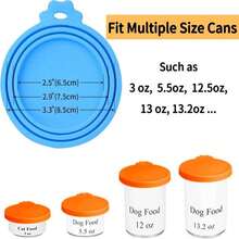 Lydia&#39;S  2 Pack Pet Food Can Covers, Universal Silicone Can Lids For Dog &Amp; Cat Food, Fits Most Standard Size Food Cans,  &Amp; Dishwasher Safe (Blue + Orange)
