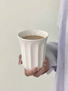 1pc Vintage Minimalist Striped Solid Color Ceramic Mug, High-Quality Solid Color Coffee Cup, Suitable For Drinking Water, Milk, Oatmeal, Tea, Juice, Breakfast, Coffee, Beverages, Etc. Applicable For Cafes, Home, Restaurants, Parties, Balls, Offices. Great Gift For Father's Day, Mother's Day, Friends, Boyfriends/Girlfriends, Family, Teachers, Colleagues, Wedding, Housewarming.