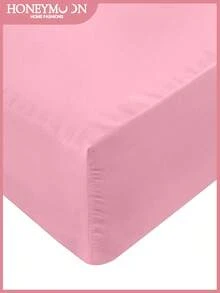1pc Solid Color Fitted Sheet, Mattress Protector, Soft & Breathable, Fits Twin, Full, Queen, King Size Beds, Essential Bedding For Home & Dorm - Hot Pink - View 2