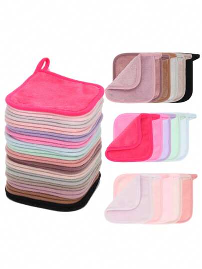 5/10/20pcs Reusable Makeup Remover Cloths, Machine Washable Facial Cleansing Wipes Suitable For All Skin Types,Makeup,Cheap,Room Decor,Vanity,Travel,Bedroom,Makeup Accessories,Puff,Makeup Blender,Powder Puff,Makeup Sponge