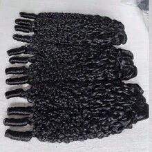 BINF Burmese Curly Bundles Human Hair 100% Unprocessed 16A Raw Virgin Hair Bundles Water Wave 1 Or 3 Or 4 Bundles 3C4A Deep Wave Bundles Human Hair With Spiral Curls Double Weft Natural Color 14-24 Inches - 自然黑色 - 查看 6