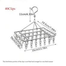 Durable Stainless Steel Cloth Hanger With Anti-Wind Clips - Ideal For Drying Socks, Underwear And Christmas Stockings, Space-Saving Home And Store Display Design, Clothes Rack, Drying Rack - Multicolor - View 2