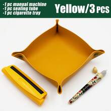 6 种颜色可选 | 2 件套 - 卷烟机 + 塑料密封容器 | 3 件套 - 卷烟机 + 塑料密封容器 + 烟嘴 | 适用于 110 毫米手卷香烟 | 便携式卷烟套装 | 实用卷烟配件 | DIY 工具 | 生日礼物 - 彩色 - 查看 11