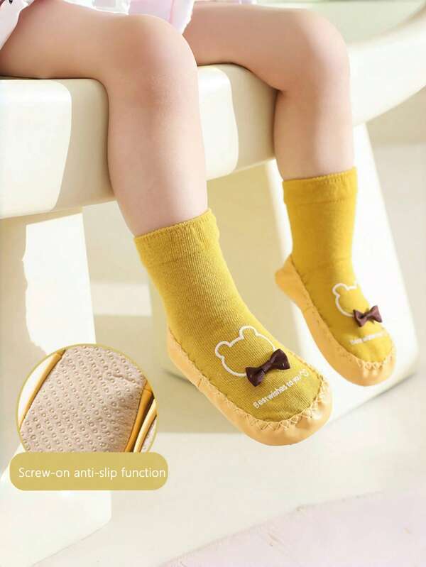 Unisex Infant, Toddler, Pre-Walker Socks/Shoes With Cute Animal Patterns, Non-Slip Indoor Socks, Soft Cotton Bootie Socks For First Steps